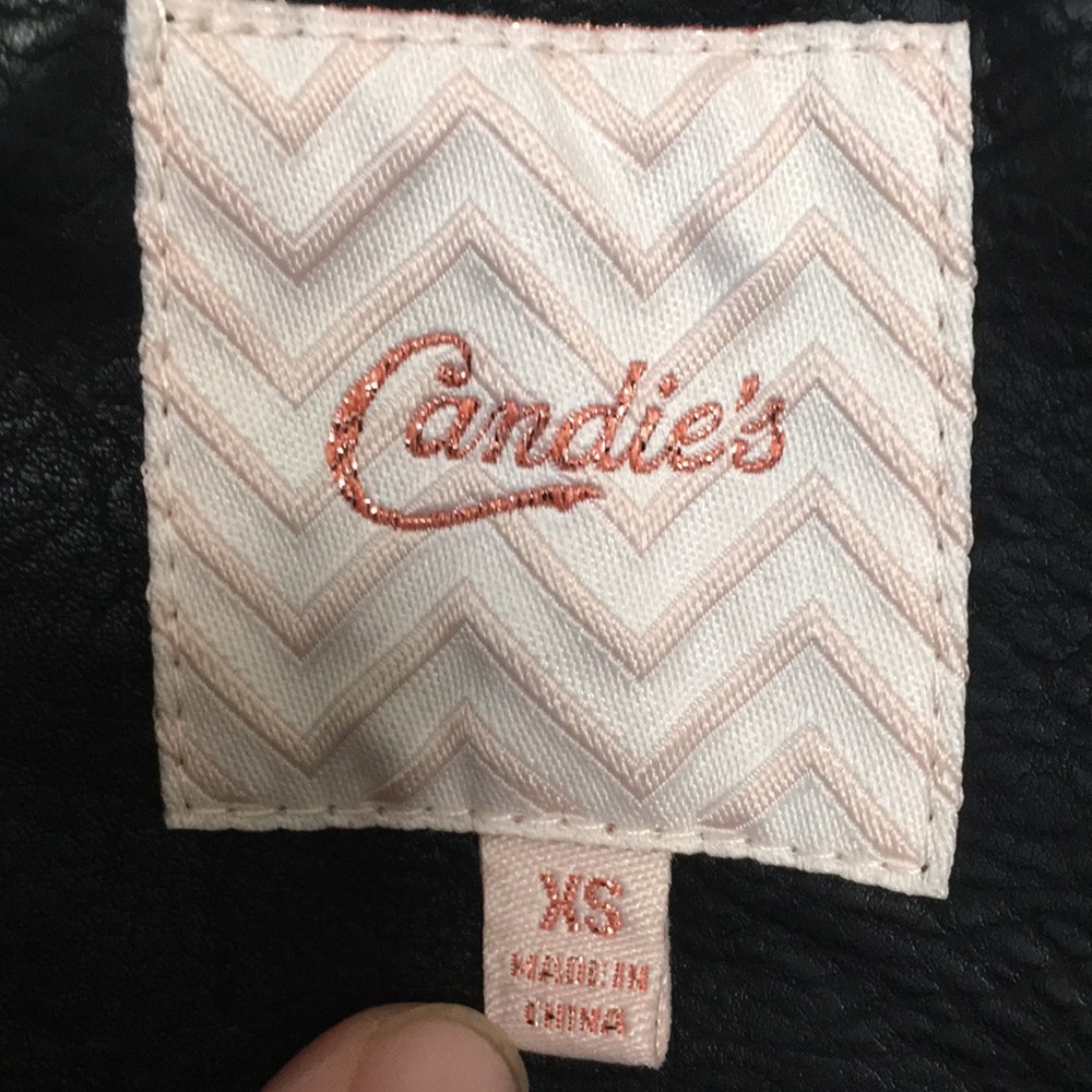 Candies Vegan Leather Jacket - Juniors x-small - Picture 5 of 8